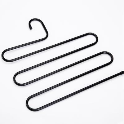 China Eco - Friendly Powder Coated Metal S Type Multi Layer Pants Hanger Rack for sale