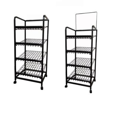 China Eco - Friendly Removable Bakery Metal Wire Display Rack Snack Shelf Display Stand for sale