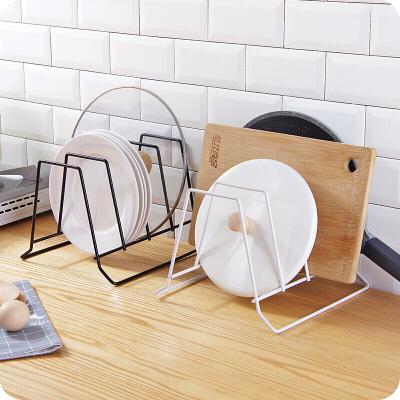 China Sustainable Dish Drying Rack Metal Wire Kitchen Storage Rack Display Stand For Pot Lid for sale