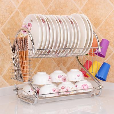 China 2 Tier Dish Rack Kitchen Rack Sustainable Storage Rack Stainless Steel for sale