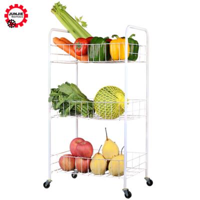 China Sustainable 3 Tiers Kitchen Fruit And Vegetable Utensils Metal Basket Storage Rack for sale