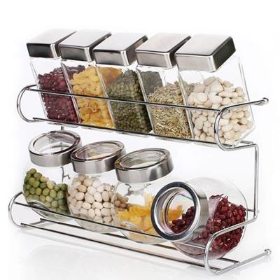 China Fashion 2 Tiers Kitchen Supplies Storage Rack Kitchen Utensils Spice Rack Shelf for sale