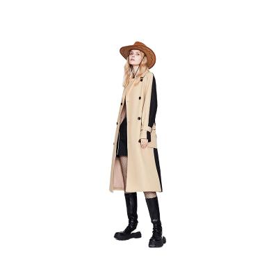 China Anti-wrinkle women's trench coat for new fashion British style pure color temperament long trench coat for sale