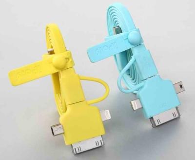 China Yellow 4 In 1 Iphone5 / 5C Micro USB Charger Cable USB For Data Transmit for sale