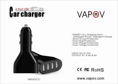 China O carregador esperto do carro de USB do porto 9.6A 4 relativo à promoção para o telefone móvel e a tabuleta com CE aprovou à venda