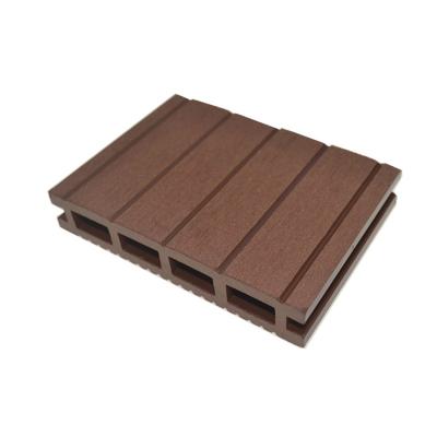 China Minimalist 146*20 Mm Outdoor Square Hole Special Wood Plastic Strip Flooring Wood Plastic Flooring for sale