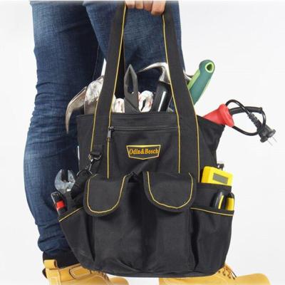 China Eco-friendly waterproof double oxford handle soft bucket bag tools barrel bag for tools storage for sale