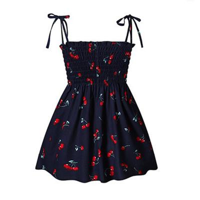 China Summer Spanish Cherry Design Frock Toddler Boutique 2021 Washable Kids Clothes Girls Dresses 2022 Vintage Cotton Girl Dress For Kids for sale