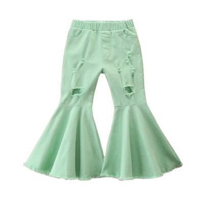 China New Fashion Anti-Wrinkle Girls Flared Long Pants Bell-Bottom Pants Toddler Baby Girls Casual Plus Size Soft Solid ROCKET Pants GLP00017 for sale