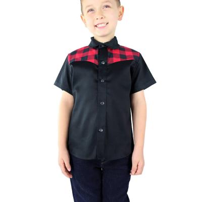 China QUICK DRY Kids Boy Clothes Short Sleeve Lapel Button Down Shirt Tops Little Boys Casual Breathable Cotton Shirts for sale