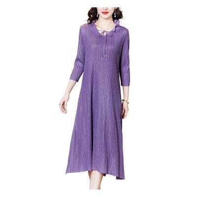 China Skin Friendly Elegant O-Neck Fashionable Long Skin Tone Clothing Anti-Static Friendly Long Women Dress for sale