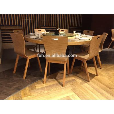 China Contemporary Hotel Dining Round Table For 8 People Restaurant Table Chairs Set (FOH-PLW318) for sale