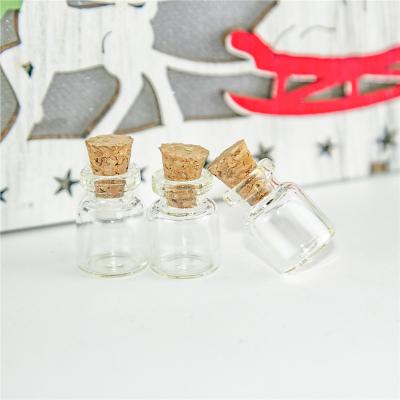 China Gift & Small Craft Glass Bottle Capped Mini Vitreous Container Perfume Wishing Vials Reusable Crafts Display Jars for sale