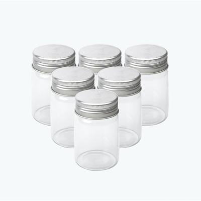 China 80ml clear glass gift bottle with silver screw lid, storage tank and practicability the wish bottles, various models available and good for sale