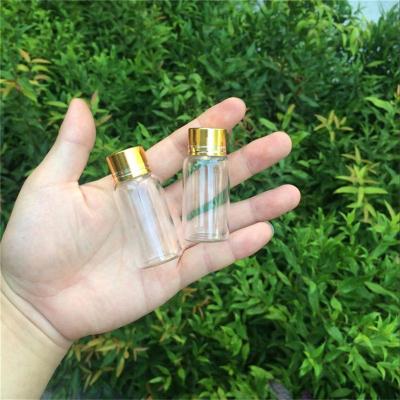 China 20ml Gift Glass Bottles Gold Custom Cap Screw Empty Transparent Clear Liquid Gift Container Wishing Bottle Jars Free Shipping for sale