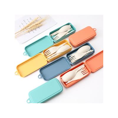 China Wheat Straw Cutlery Lightweight Food Container Disposable Eco Friendly Wheat Straw Tableware Sets Dishes for sale