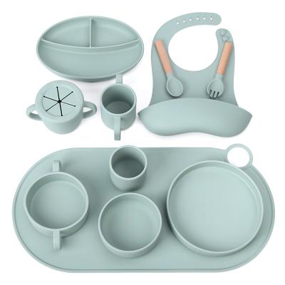 China Silicone Baby Dish New Design Wholesale Price Baby Silicone Bowl Set Heat Resistant Baby Feeding Bowl With Spoon for sale