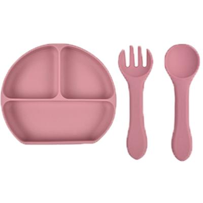 China Hot Selling Eco-friendly Baby Food Silicone Baby Dish High Quality Silicone Bowl Silicone Baby Bowl with Spoon for sale