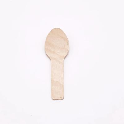 China Compostable Biodegradable Disposable Wooden Spoons Customized Your Logo On A Wooden Spoon75mm For Ice Cream for sale