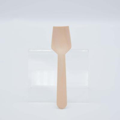 China Food Grade Birch Wooden Ice Cream Scoop Biodegradable Eco-Friendly Compostable Disposable Wooden Shovel for sale