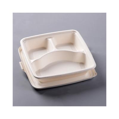 China Eco-Friendly Disposable Biodegradable Box Compartment Container Eco Friendly Wholesale Price Disposable Food Containers for sale