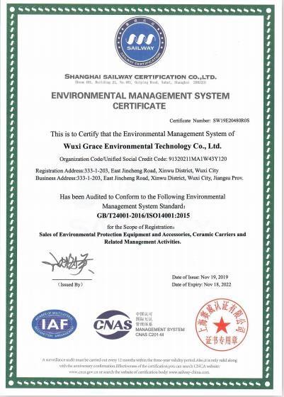 GB/T24001-2016/ISO14001:2015 - Wuxi Grace Environmental Technology CO,.LTD