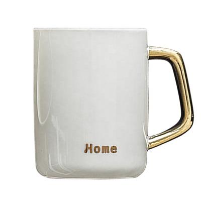 China Design Disposable Luxury Ceramic Coffee Mug High Grade Ceramic Mug Afternoon Tea With Lid for sale