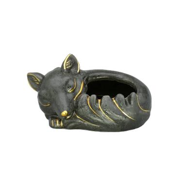 China Head Ceramic Household Fox Cartoon Fox Design Ashtrays Ceramic Fox Shape Ashtray For Home Living Room for sale