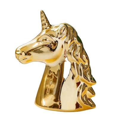 China Save the Money Bank Unicorn Money High Quality Ceramic Box Ceramic Money Bank for Home Decoration for sale