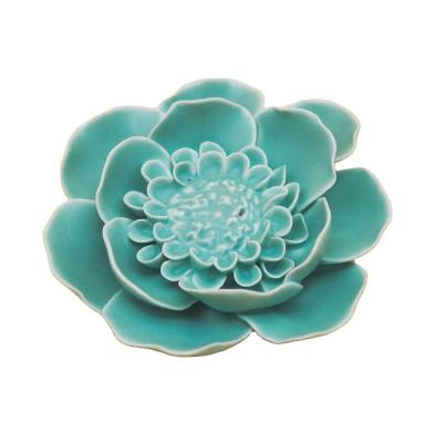 China Flower Design Handcraft Gifts Fine Porcelain Color Glazed Handmade Ceramic Flower Decoration For Wedding for sale