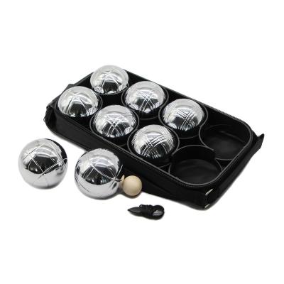 China Traditional outdoor game 73mm 720g chrome 8pcs metal boule petanque suitable for 4 players for sale