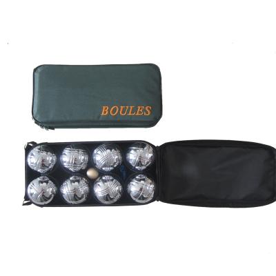 China new outdoor garden games petanque chrome boules set of 8 in carry bag for sale