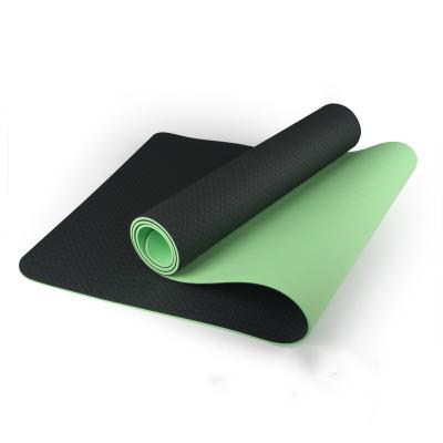 China Yoga High Quality Waterproof Non-slip Double-Color TPE Yoga Mat for sale