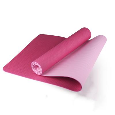 China Eco Friendly Hot Selling Fitness Double-Color Custom Logo TPE Yoga Mat for sale