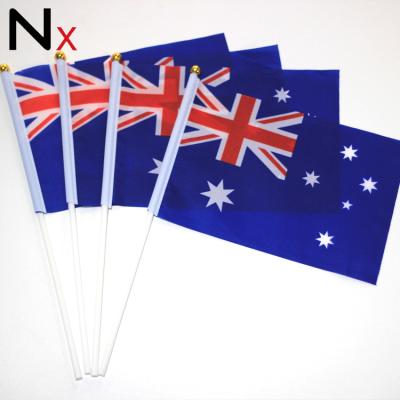 China Hanging Stick Hand Held Flags Banners Australia Australian National Flag On Stick For Events Celebration for sale