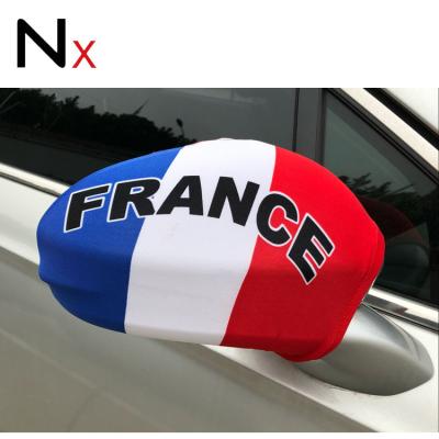 China Custom Cover Sale 26*28cm Spandex&Polyester All French European Country Flag Cover Mirror Car for sale