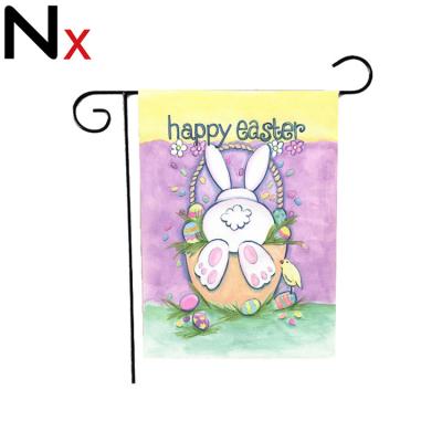 China 30*45CM Sublimation Polyester Easter Garden Flag Hanging Decorative Happy Stake for sale