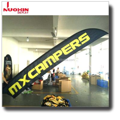 China Display Good Quality 75D Polyester Printing Personalized Bow Feather Flag Banner for sale