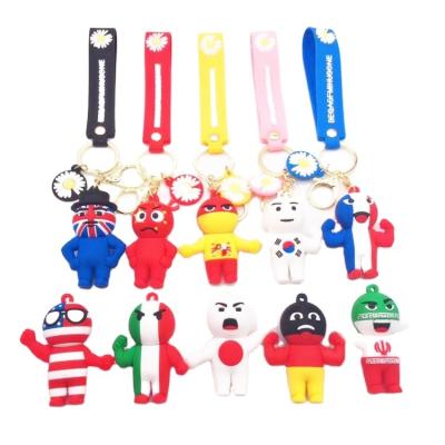 China Wholesale Glue Creative Soft Three-Dimensional Doll Cartoon Toy Amazon PVC Bag Gift Key Chain Pendant Lovely Small Can Add Logo for sale