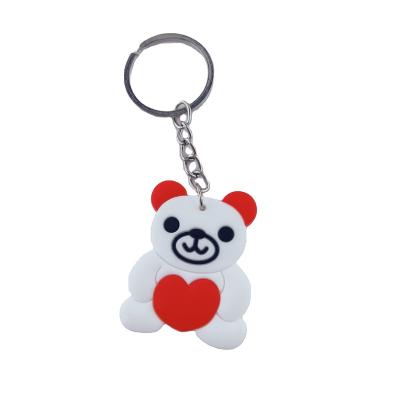 China Custom Soft Rubber Keychain PVC 3d Keychain Silicone Laser Key Holder Copy For Valentine's Day Valentine's Day for sale