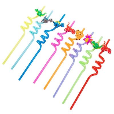 China Amazon Viable Hot Selling Colorful Reusable PVC Drinking Straws With Charms Cartoon Custom Reusable Drinking Straw For Kids for sale