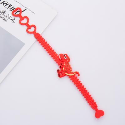 China Hot Amazon Amazon cartoon bracelets kids dinosaur bracelets custom colorful promotion party wristbands for sale