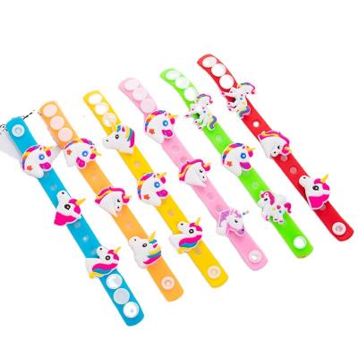 China Promotional Cartoon Gifts Cartoon Unicorn Wristbands for Kids Handout Wristbands Wristband for sale