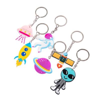 China Key Holder Space Series Custom Design Key Chain Soft Rubber PVC 2D Key Chain With Your Logo Cartoon Silicone Keychain for sale