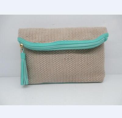 China Fodable New Arrive Eco - Friendly Natural Jute&Cotton Pouch Makeup Cosmetic Bag For Traveling for sale