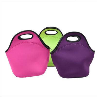 China Keep Wine Cool Thick Reusable Neoprene Lunch Box Insulated Thermal Lunch Tote Bag Small Neoprene Lunch Bags With Zipper For Adults Kids for sale