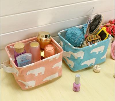 China Mini Hanging Storage Bag Cotton Viable Storage Small Canvas Basket Decor Folding Trash Bin Bag For Room Wall Door Cabinet for sale