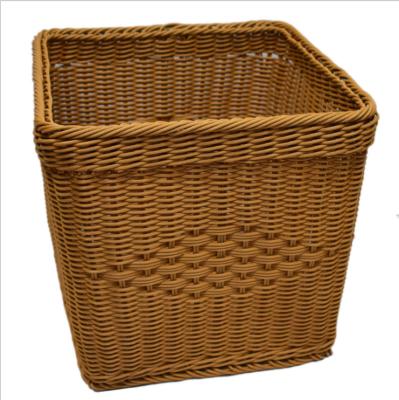 China Wholesale Sustainable Woven Vegetable Rattan Laundry Basket Fruit Shelf Storage Basket Rattan Rectangle Kids Clothes Storage Basket for sale