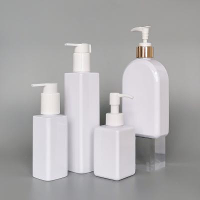 China Shiny Metallic Cosmetic Soap Package Tableware Cosmetics Skin Care Products Frosted Serum Pump Bottles Shampoo Bottle Packaging Design for sale