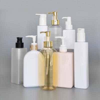 China Cosmetics Skin Care Products OEM Packaging Custom Empty White Colors And Capacity Body Wash Shampoo Liquid Soap Empty Lotion Bottle With Pump for sale